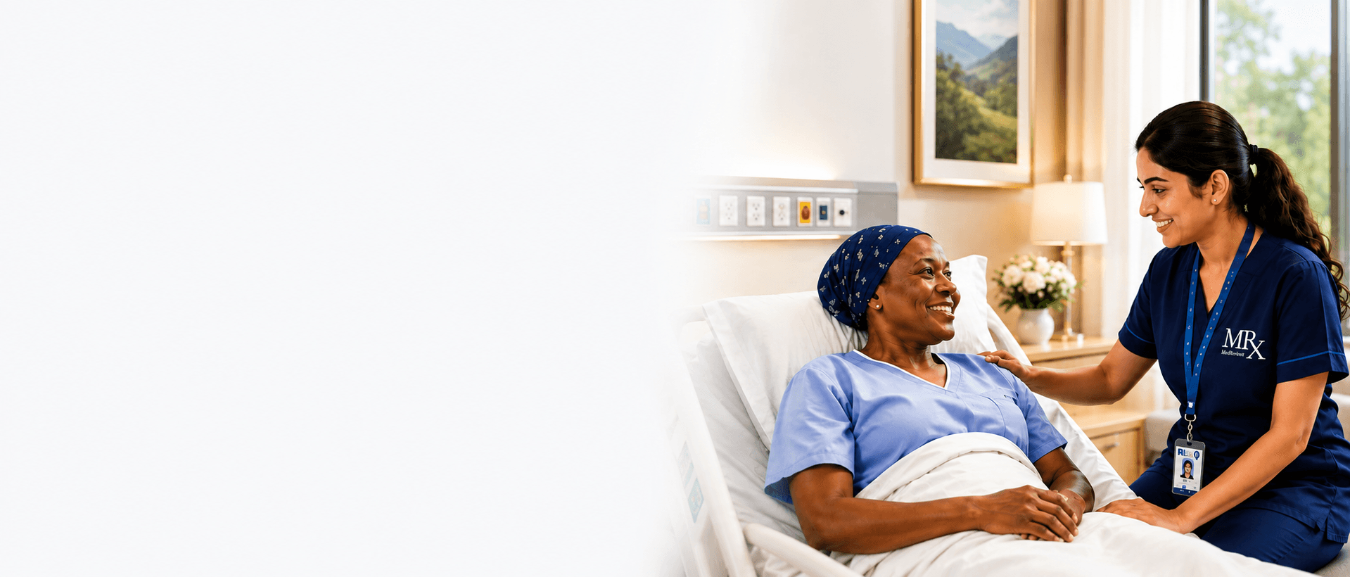 Medical treatment banner showing advanced healthcare facilities